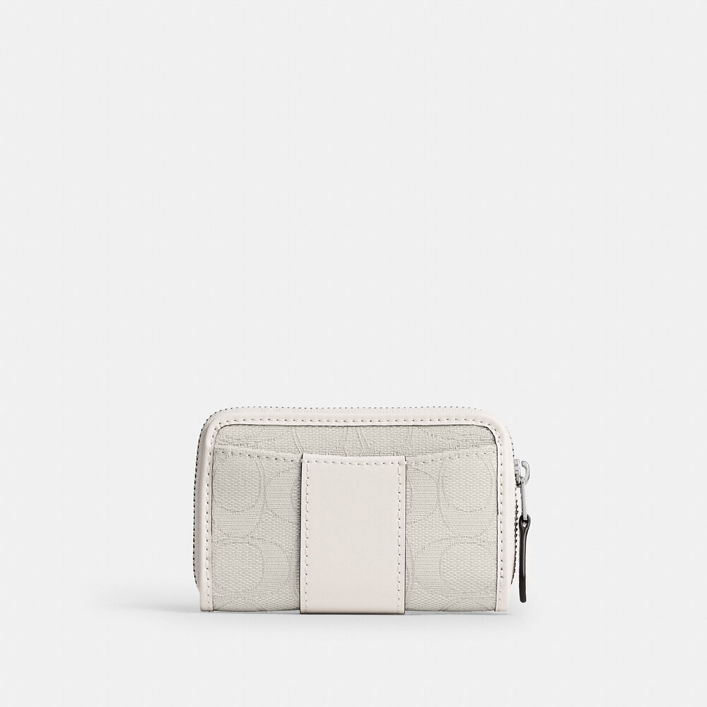 Essential Small Zip Around Card Case In Signature Jacquard - Picture 2 of 6